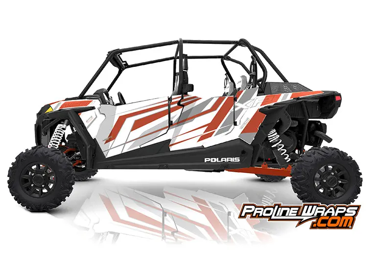 2019 Polaris Rzr Xp4 Turbo Eps Four Door Factory Graphic Kit Matte White Pearl With Orange Rust 1