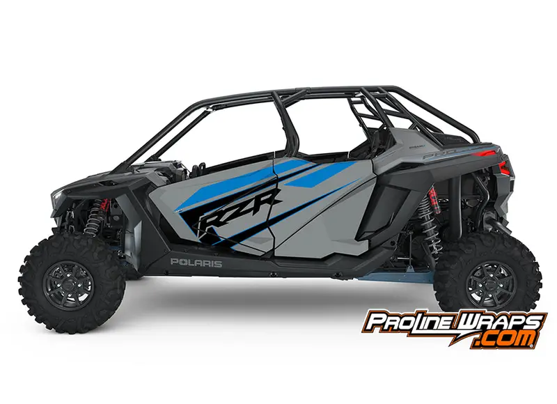 2021 Polaris Rzr Pro Xp 4- Matte Titanium Metallic- Factory Aluminum Doors Graphics Kit 1