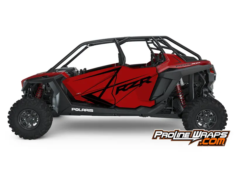 2021 Polaris Rzr Pro Xp 4- Performance Red- Factory Aluminum Doors Graphics Kit 1