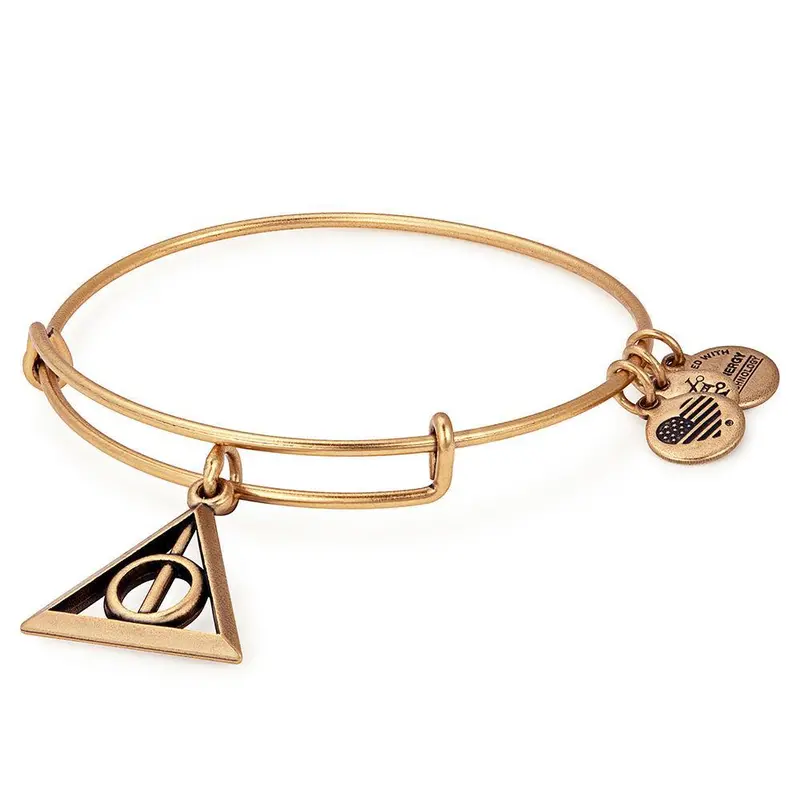 Alex And Ani Deathly Hallows Expandable Wire Bangle Gold 1