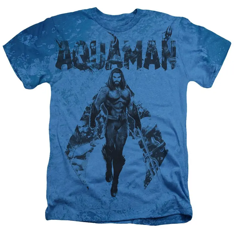 Aquaman Movie Aqua Group Sublimated (Variant) Heather T-Shirt 1