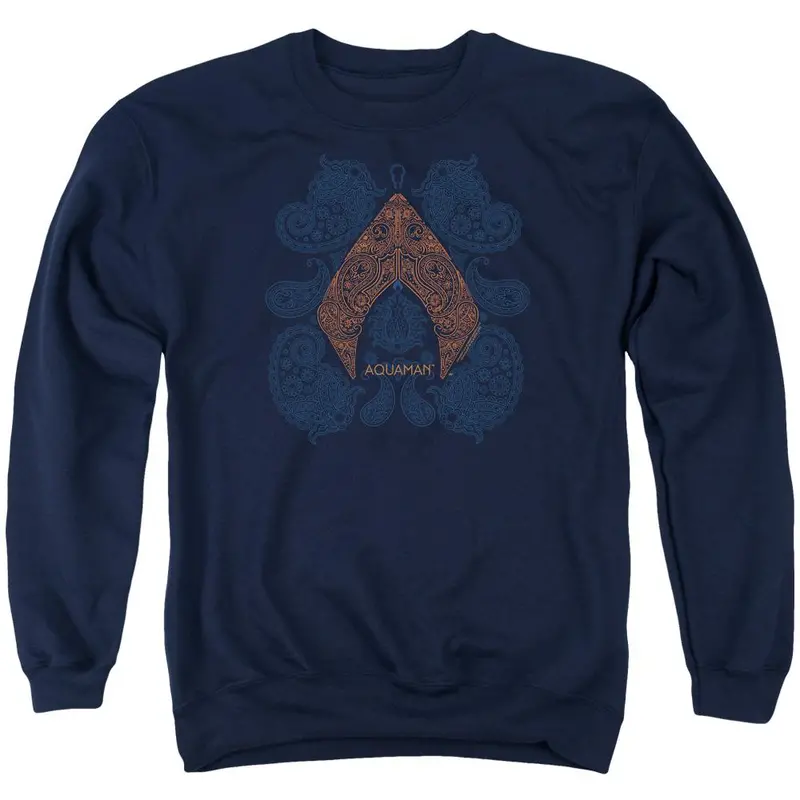 Aquaman Movie Aqua Paisley Crewneck Sweatshirt 1