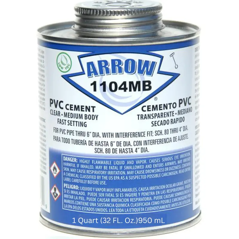 Arrow - 1104Mb-Q - Medium Bodied Pvc Cement (Quart) 1