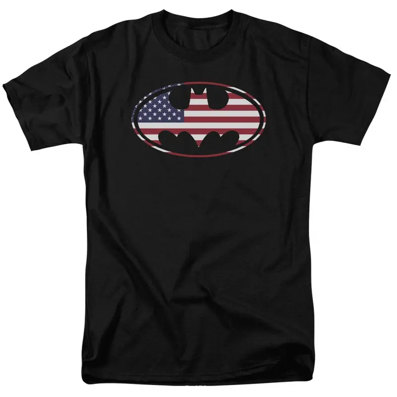 Batman American Flag Oval T-Shirt 1