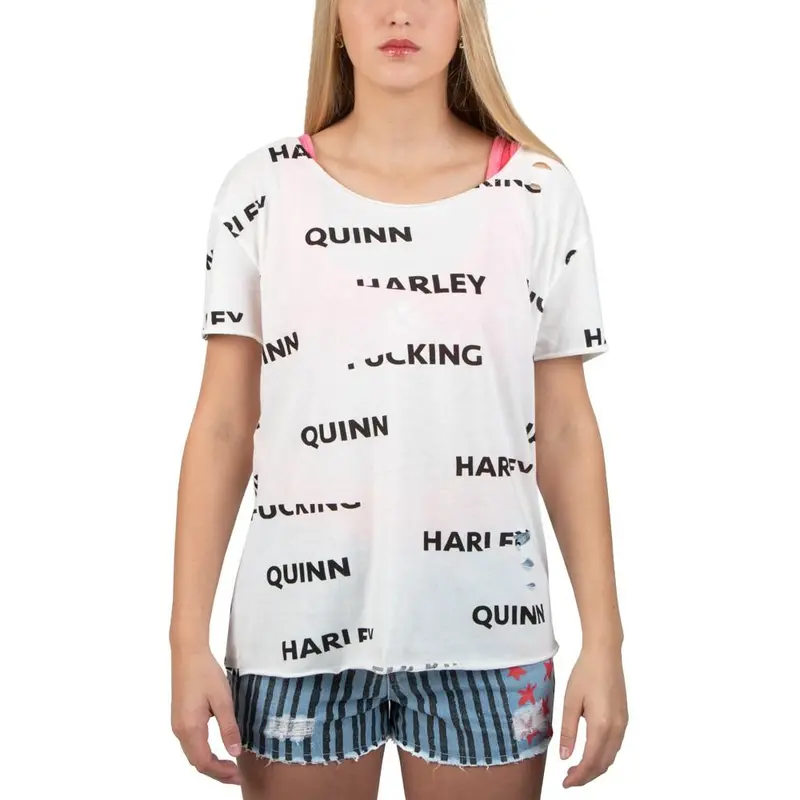 Birds Of Prey Harley Quinn Distressed Cosplay Juniors T-Shirt 1