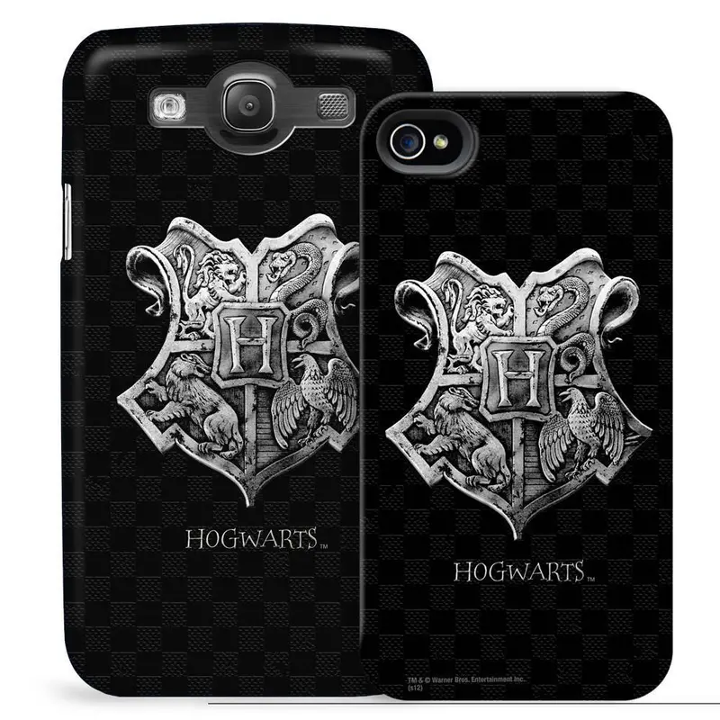 Black And White Hogwarts Crest Phone Case For Iphone And Galaxy 1