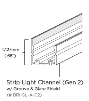 Brilliance - Strip Light Channel W/ Groove & Glare Shield - Bri-Sl-A-C2 2
