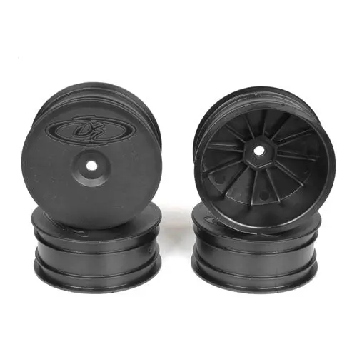 De Racing: Speedline Buggy Front Wheels For 22X-4 & Eb410 (Black) 1