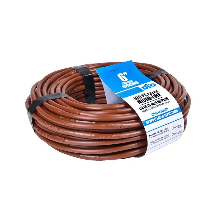 Dig - 1/4'' Microline Dripline W/ 6'' Spacing X 100' (Brown) .52 Gph - Ml-106B 1