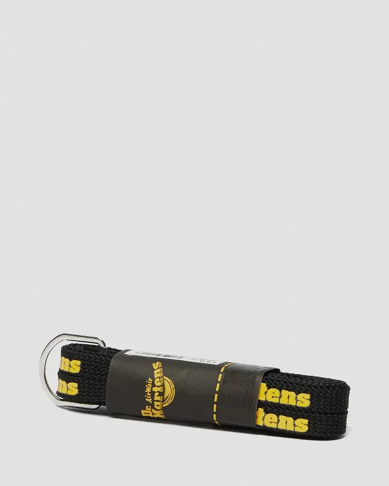 Dr Martens 140Cm 8-10 Eye Flat Laces - Black With Yellow Logo 1