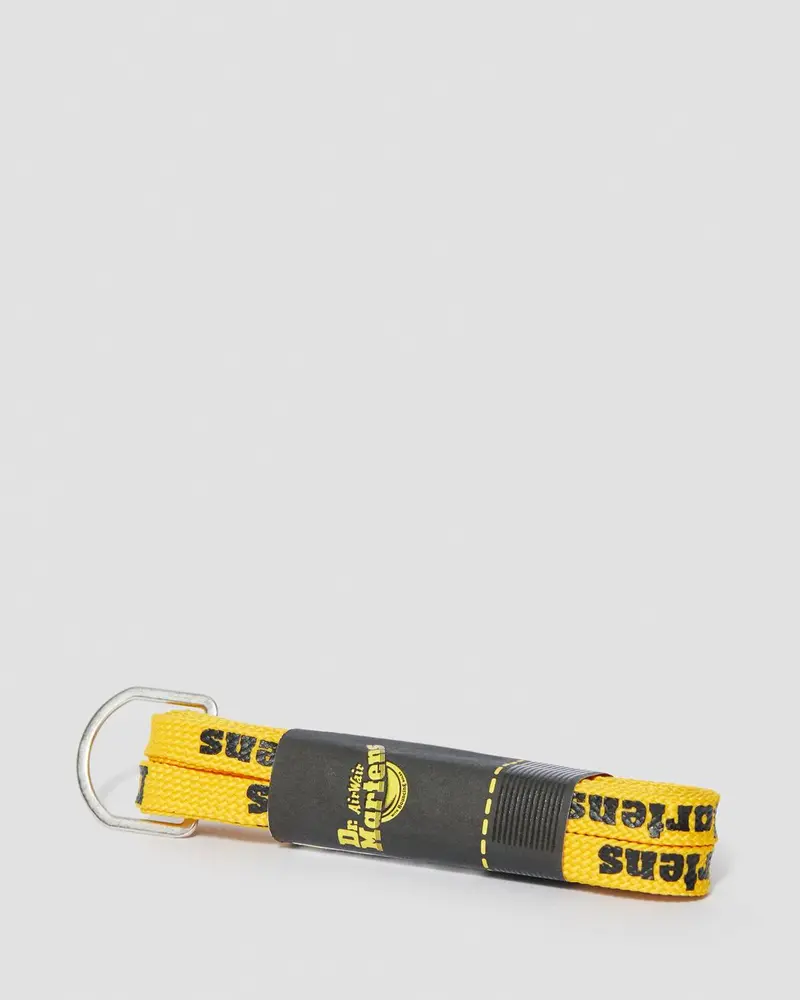 Dr Martens 140Cm 8-10 Eye Flat Laces - Yellow Black Logo 1