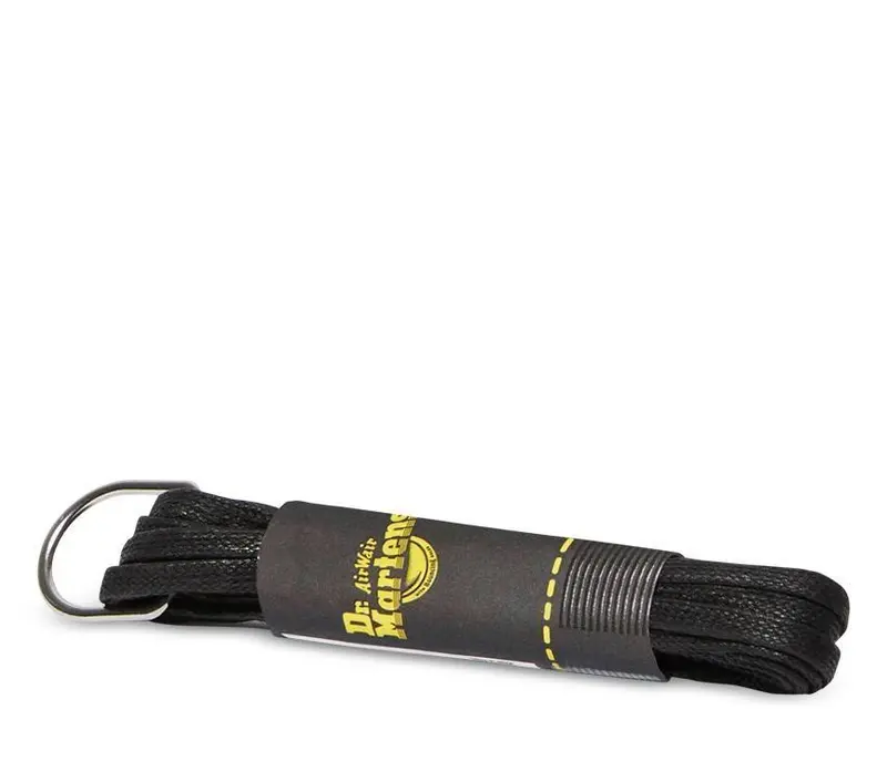 Dr. Martens 140Cm Flat Waxed Laces (8-10 Eye) Black 1