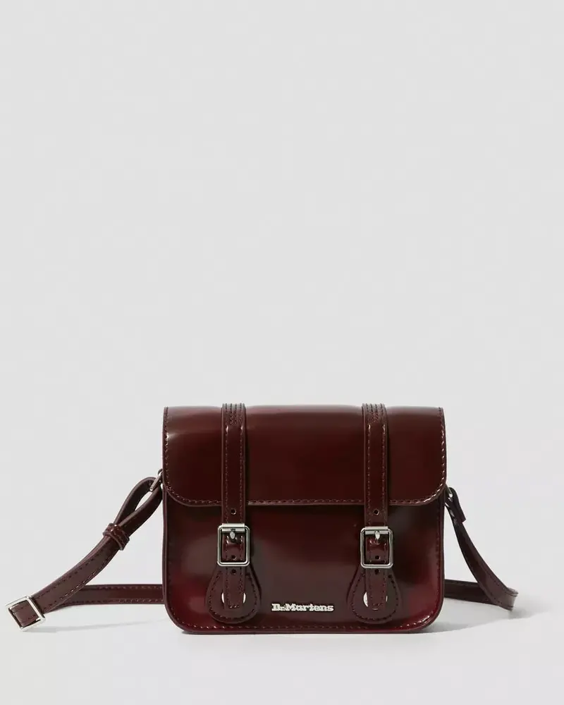 Dr Martens 7 Inch Leather Satchel - Cherry Red Oxford Brush 1