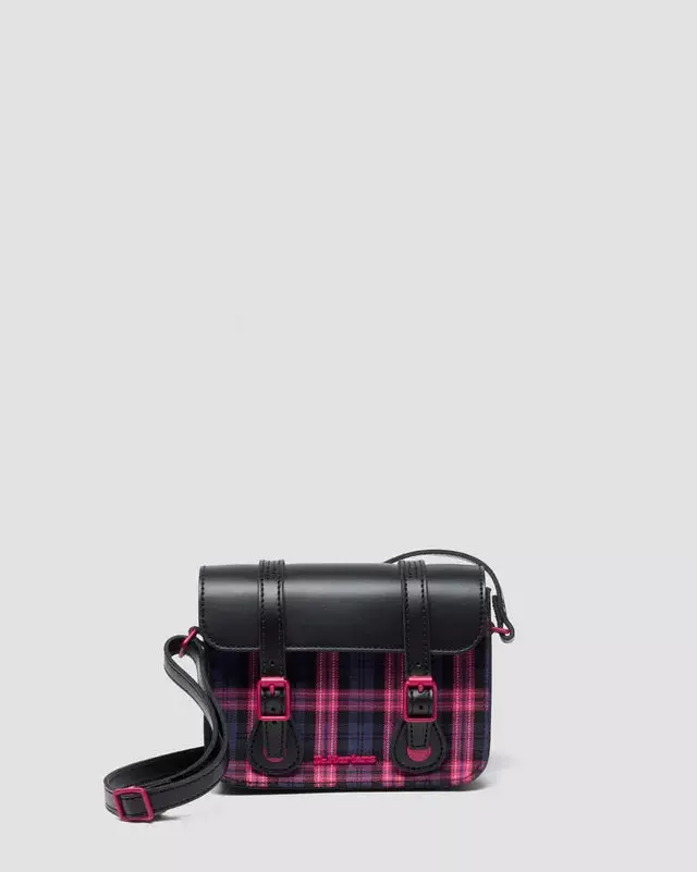 Dr Martens 7" Satchel Black/Pink Tartan 1