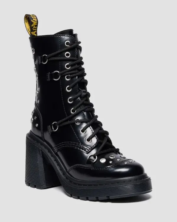 Dr. Martens Chesney Hdw Studded 10 Eye Boot - Black Buttero 1