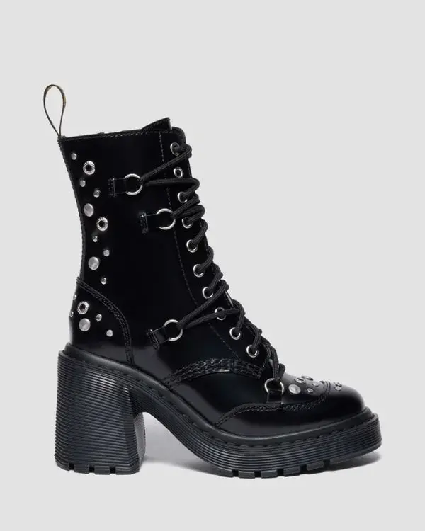 Dr. Martens Chesney Hdw Studded 10 Eye Boot - Black Buttero 3