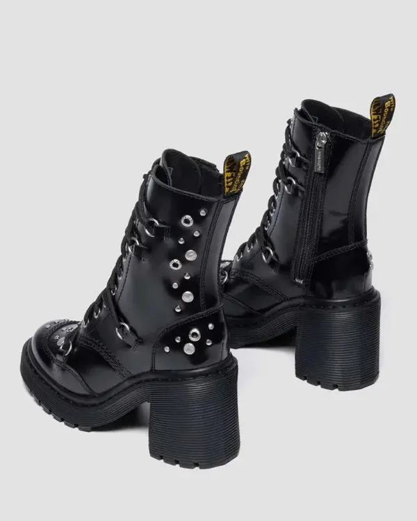Dr. Martens Chesney Hdw Studded 10 Eye Boot - Black Buttero 5