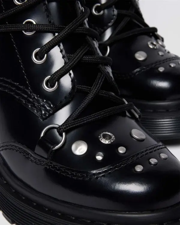Dr. Martens Chesney Hdw Studded 10 Eye Boot - Black Buttero 7