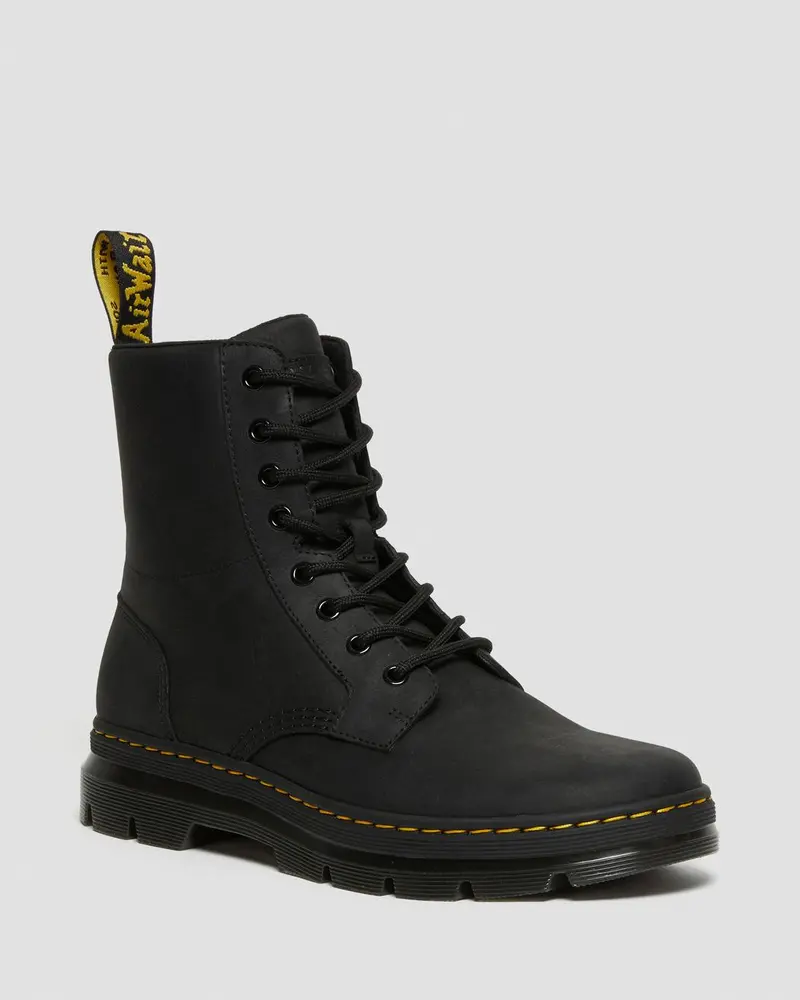 Dr Martens Combs Leather Boots - Black Wyoming 1