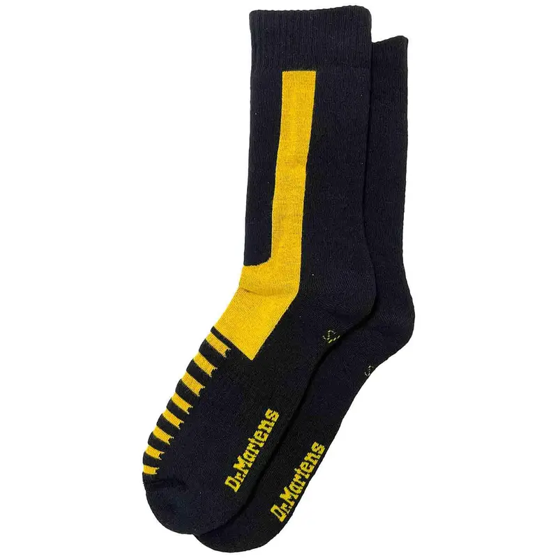 Dr Martens Double Doc Socks Black Cotton Blend 1