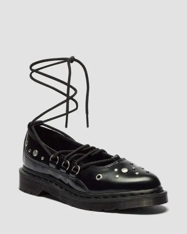 Dr. Martens Elphie Ii Hdw Studded Lace Up Shoe - Black Buttero 1