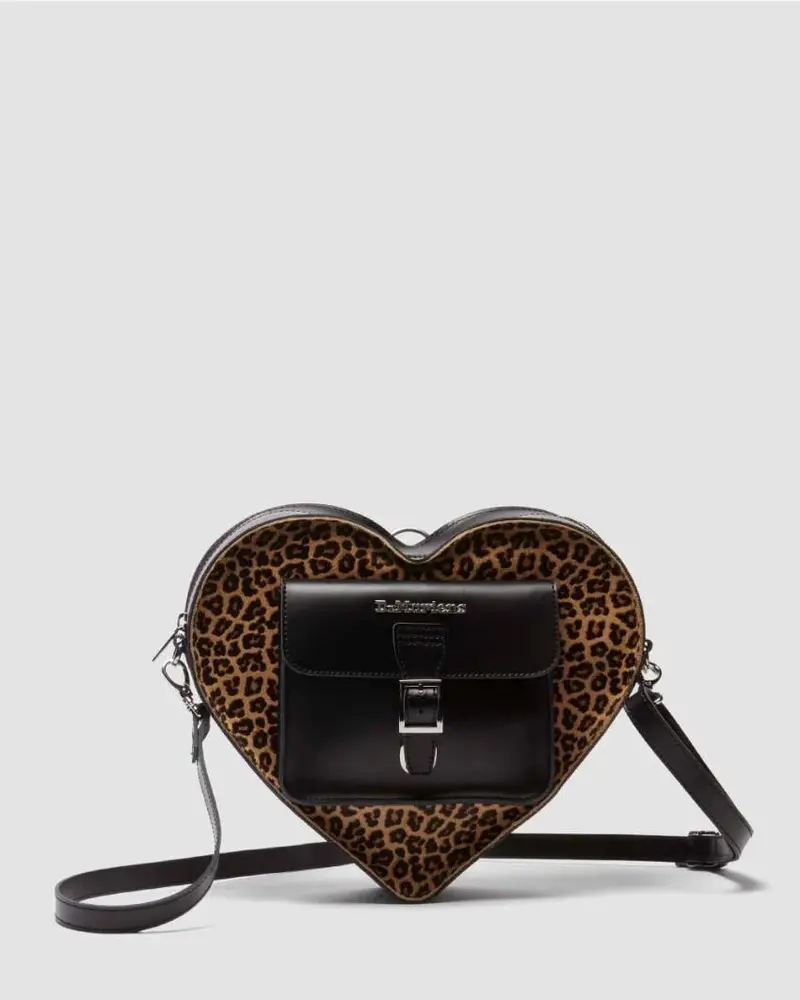Dr. Martens Heart Backpack - Black / Light Tan Kiev / Mini Leopard Spot Hair On 1