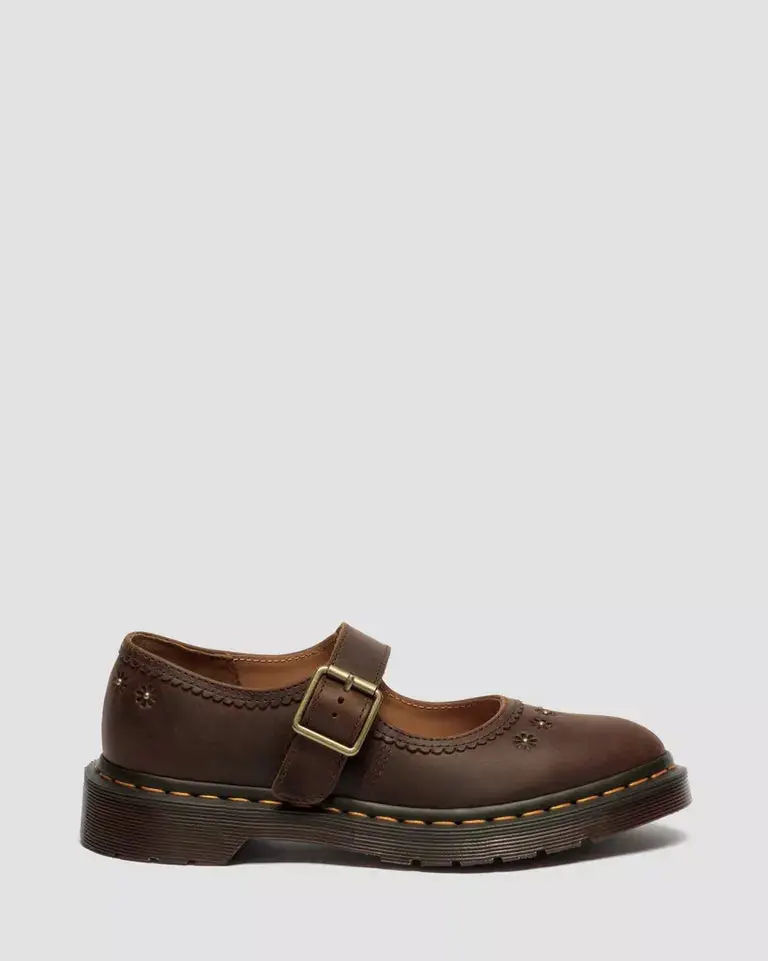 Dr. Martens Mary Jane Flower - Dark Brown Crazy Horse 3