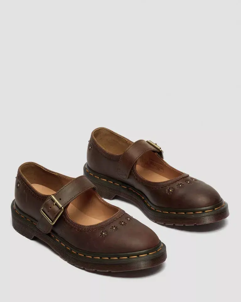 Dr. Martens Mary Jane Flower - Dark Brown Crazy Horse 4