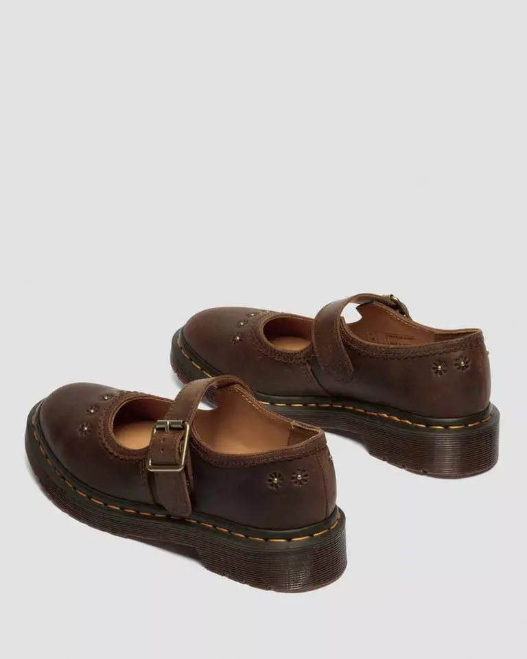 Dr. Martens Mary Jane Flower - Dark Brown Crazy Horse 5