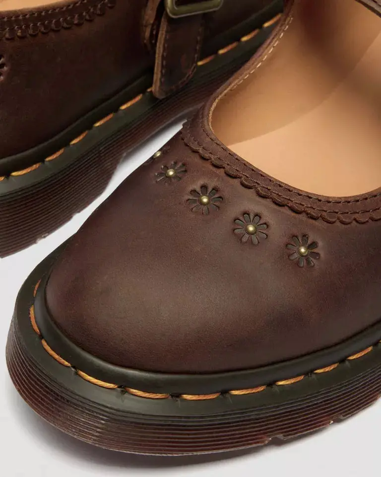 Dr. Martens Mary Jane Flower - Dark Brown Crazy Horse 7