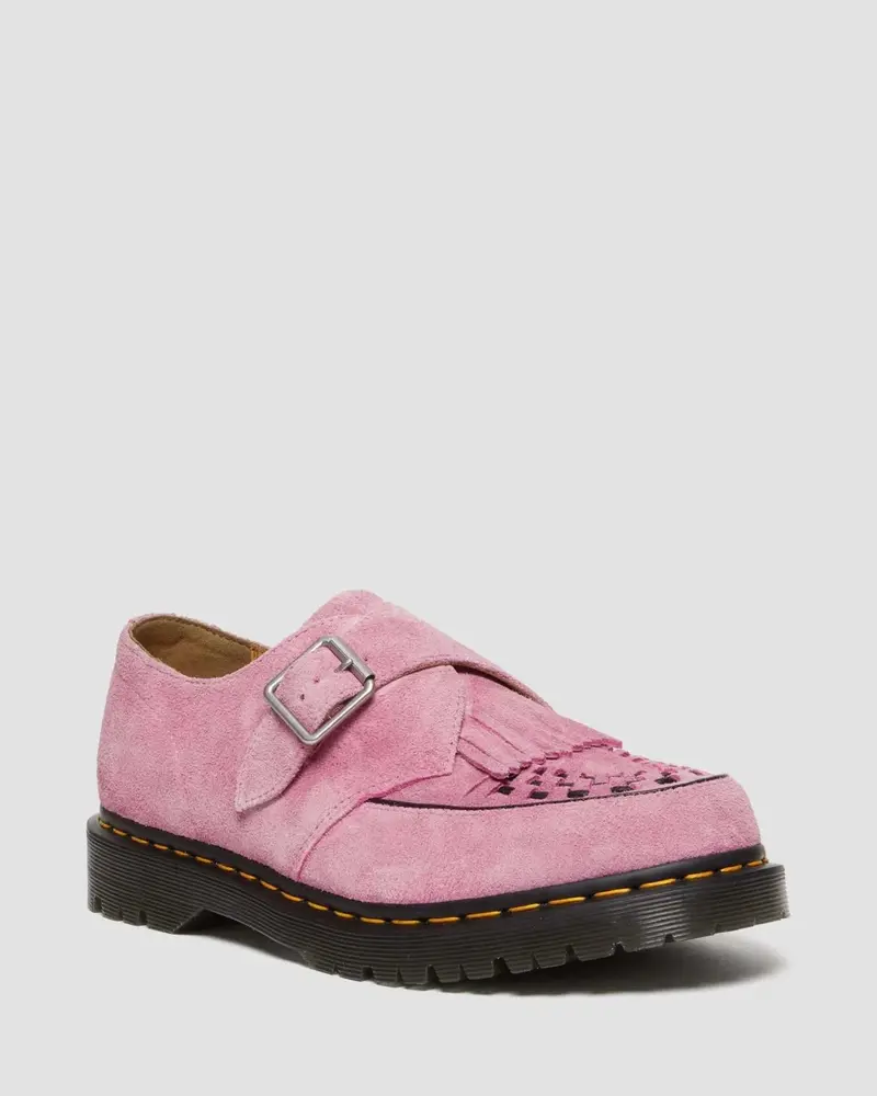 Dr Martens Ramsey Monk Suede Creepers - Fondant Pink Desert Oasis 1