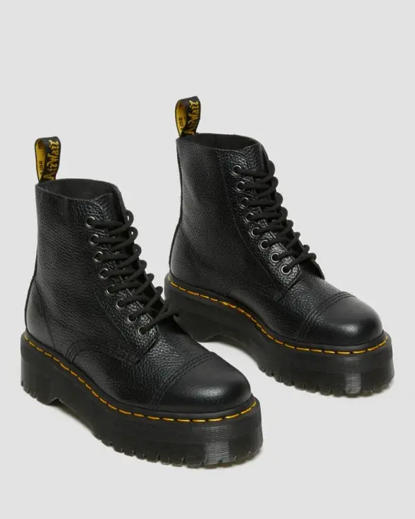 Dr. Martens Sinclair Platform Jungle Boot Milled Nappa Leather - Black Aunty Sally 4