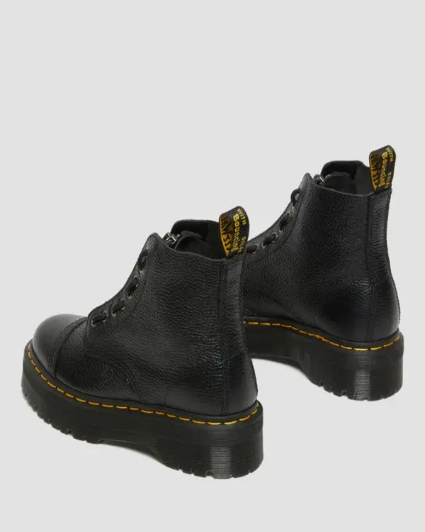 Dr. Martens Sinclair Platform Jungle Boot Milled Nappa Leather - Black Aunty Sally 6