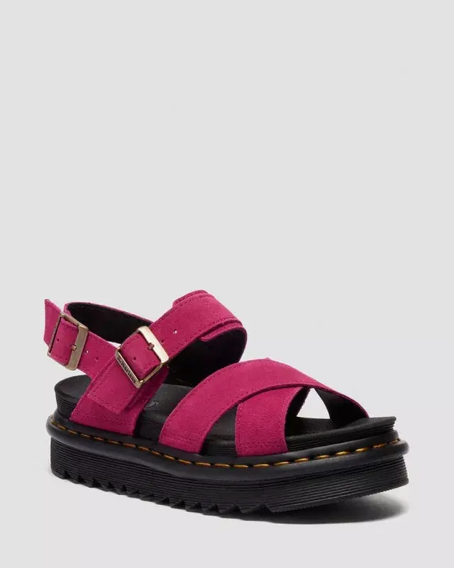 Dr. Martens Voss Ii Sandal - Fuchsia Pink Greasy Suede 1