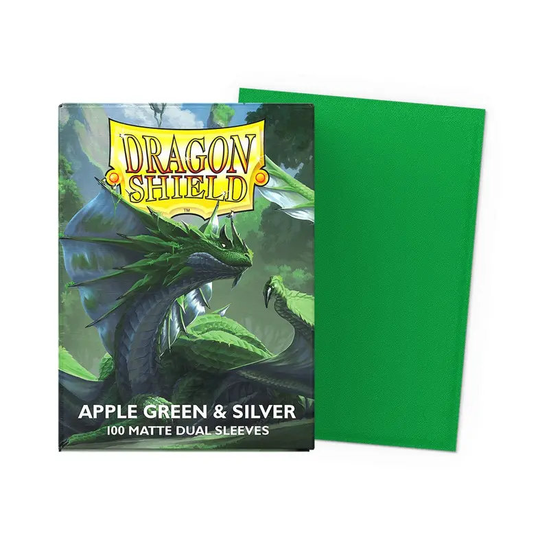 Dragon Shield: Apple Green & Silver Dual Matte Standard Sleeves 1