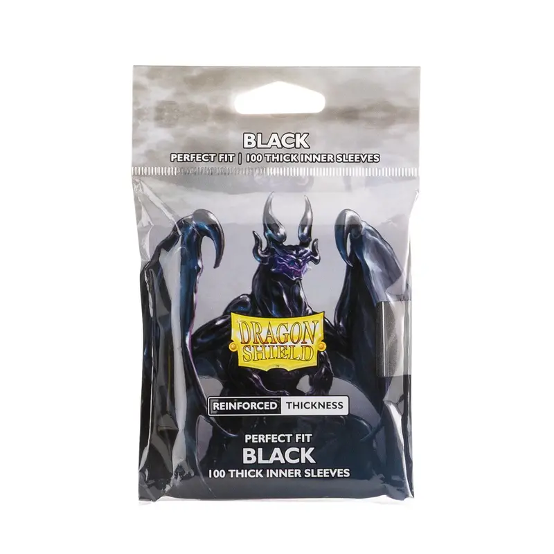 Dragon Shield: Black Perfect Fit Standard Thick Inner Sleeves 1