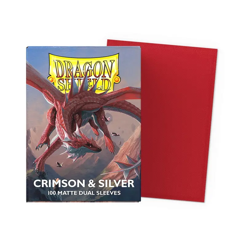 Dragon Shield: Crimson & Silver Dual Matte Standard Sleeves 1