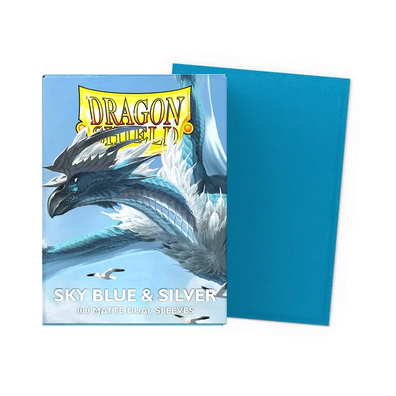 Dragon Shield: Sky Blue & Silver Dual Matte Standard Sleeves 1