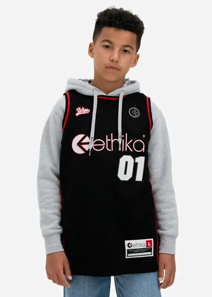 Ethika Boys Familie Basketball Jersey Black 1