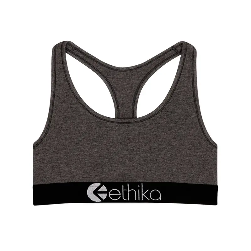 Ethika Dark Heather Girls Sports Bra 1