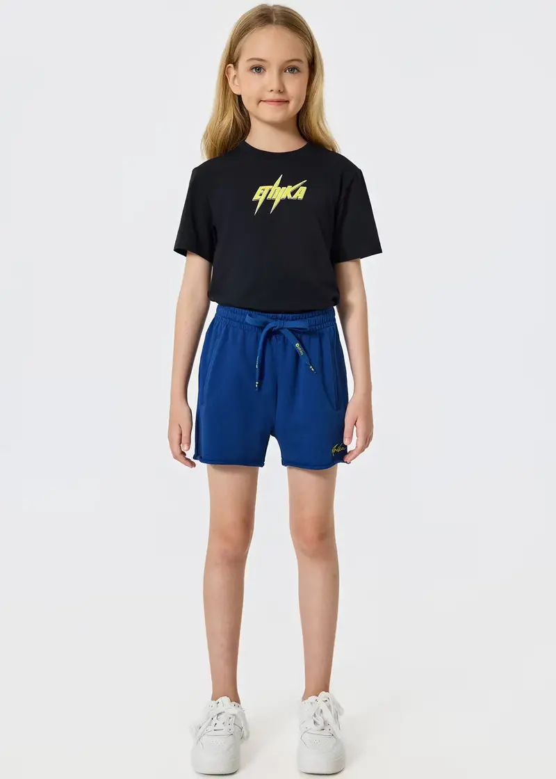 Ethika Girls Bolt Royal Raw Edge Short 1