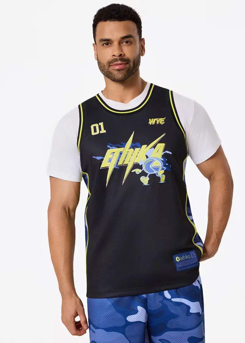 Ethika Mens Bolt Camo Basketball Jersey 1