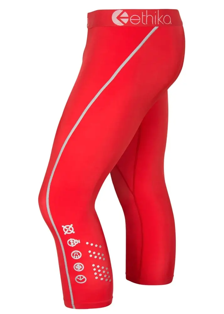 Ethika Mens Subzero 3/4 Tight Neon Red 1