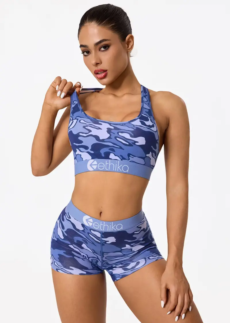Ethika Womens Bolt Camo Sports Bra 1