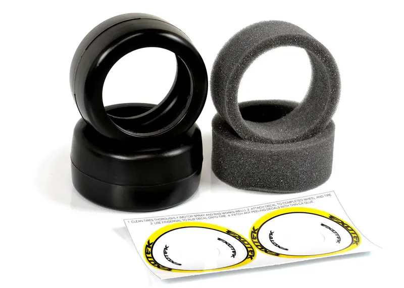 Exotek Racing: F1 1/10 Front Rubber Tires V2 40X, Yellow-Firm 1