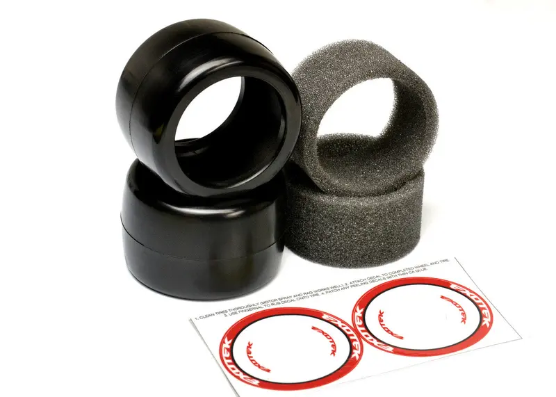 Exotek Racing: F1 1/10 Rear Rubber Tires 28X, Double Red-Super Soft 1