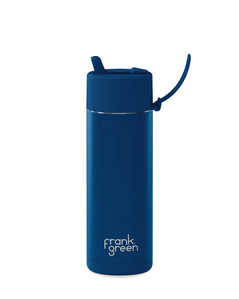 Frank Green Deep Ocean Ceramic Reusable Bottle With Flip Straw Lid 595Ml (20Oz) 1