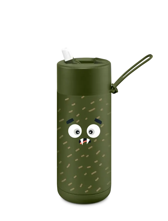 Frank Green Scout Khaki Franksters Ceramic Reusable Bottle With Flip Straw Lid - 475Ml (16Oz) 1