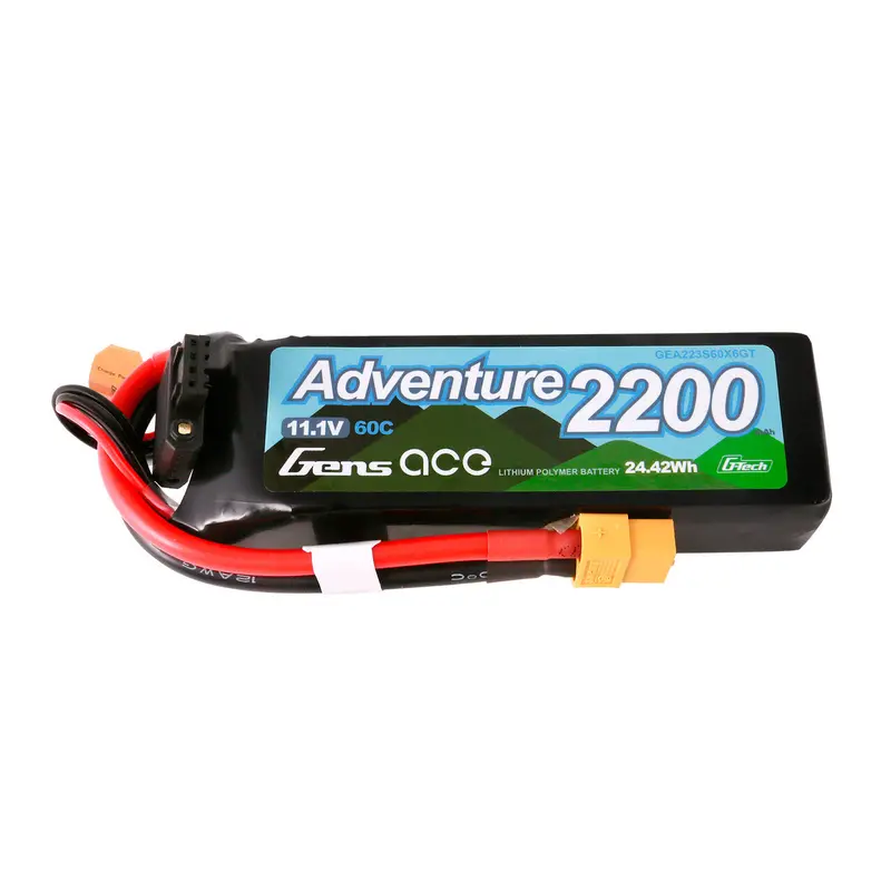 Gens Ace: 2200Mah 3S 60C G-Tech Lipo With Xt60 1