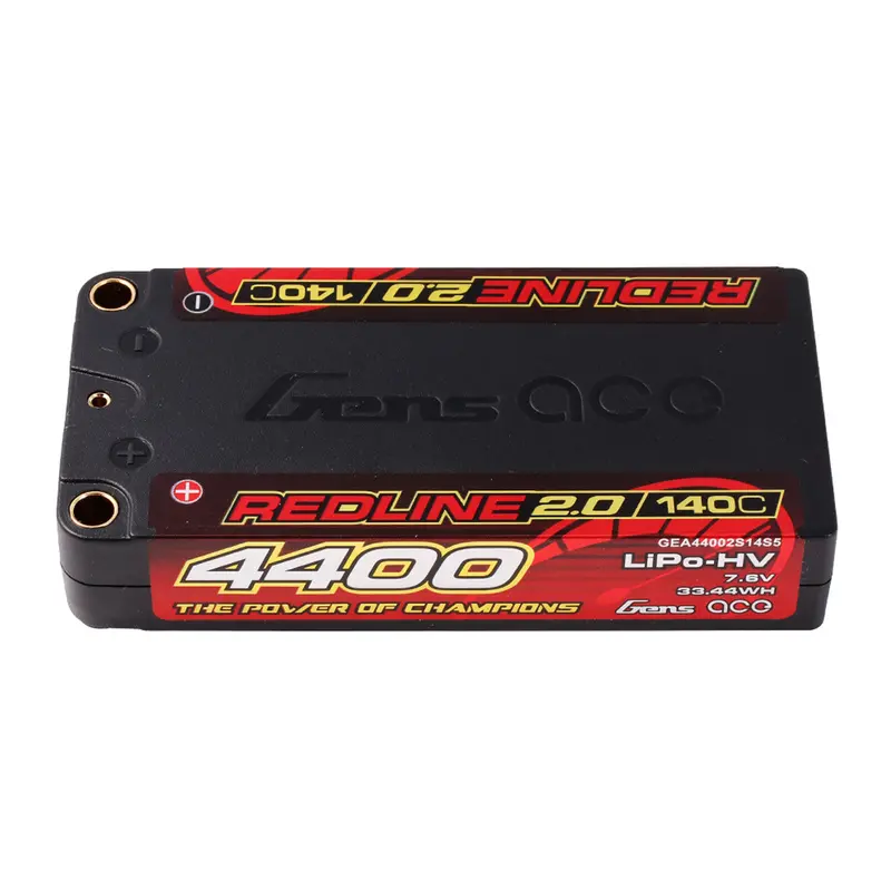 Gens Ace: 4400Mah 2S 140C Hardcase Shorty Redline 2.0 Lipo-Hv 1